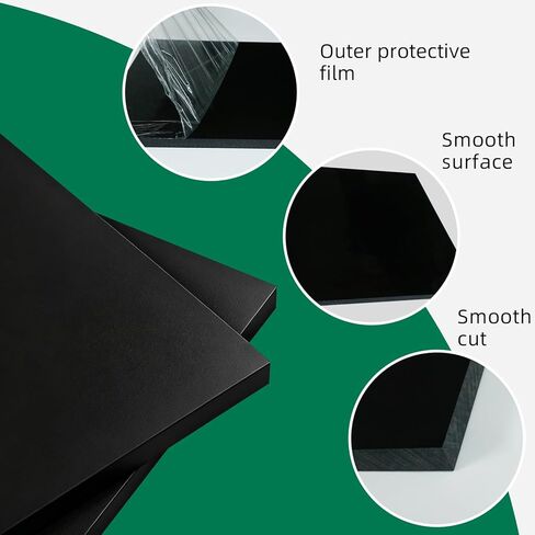 High-Density Polyethylene (HDPE) Plastic Sheet, 1/2" X 24'' X 48'' Black, Versatile Board for Machining, Home Improvements, and DIY Engineering Projects in Saudi Arabia