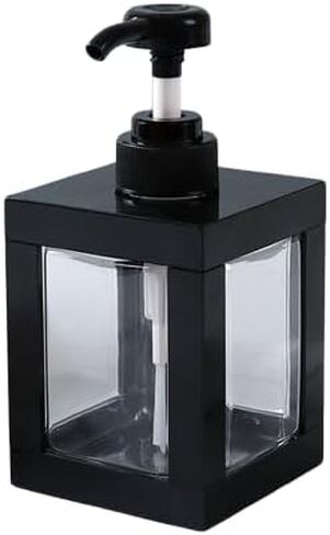 Hand Soap Dispenser for Bathroom and Kitchen Sink, Small Plastic Soap Dispenser with Pump (Black). in Saudi Arabia