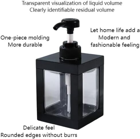 Hand Soap Dispenser for Bathroom and Kitchen Sink, Small Plastic Soap Dispenser with Pump (Black). in Saudi Arabia