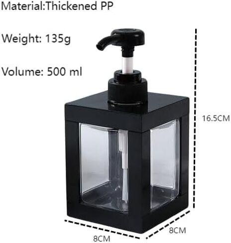 Hand Soap Dispenser for Bathroom and Kitchen Sink, Small Plastic Soap Dispenser with Pump (Black). in Saudi Arabia