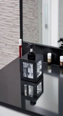 Hand Soap Dispenser for Bathroom and Kitchen Sink, Small Plastic Soap Dispenser with Pump (Black). in Saudi Arabia