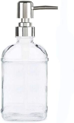موزع صابون زجاجي شفاف من Geeyu، زجاج فسيفساء للصابون العضوي السائل، والحمام المنزلي، واللوشن والسوائل، والإكسسوارات والزيوت العطرية (اللون: أبيض3، الحجم: 500 مل) in Kuwait