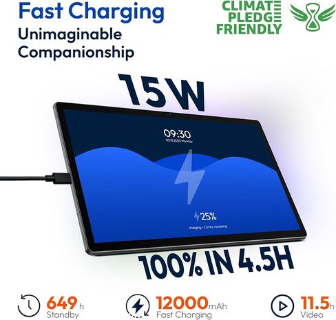 تابلت 15.6 بوصة يعمل بنظام Android 13، جهاز لوحي كبير مزود بشاشة كبيرة بدقة 1080 IPS HD، 8 النواة، 6 جيجابايت + 512 جيجابايت، يدعم بطاقة TF 512 جيجا، بطارية طويلة الأمد بقدرة 12000 مللي أمبير في الساعة للأفلام/مساحة العمل رمادي in Kuwait