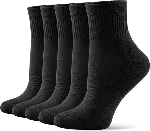 CS CELERSPORT 5 Pairs Mini Crew Ankle Socks Cushioned Running Casual Socks for Women and Men in Kuwait