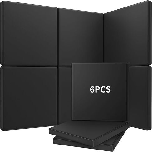 6 Pack golf simulator padding Panels, 20 x 20 x 2 in Each, PU Leather Surface, golf sim wall pad for ceiling, Self-Adhesive, Impact Protection for Golf Simulators in Kuwait