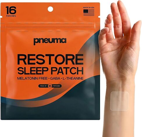 PNEUMA استعادة بقع النوم للبالغين - رقعة نوم قوية للغاية | الميلاتونين يساعد على النوم مجانًا | دعم النوم العميق القائم على النباتات | لصقات فيتامين طبيعية عبر الجلد - 16 قطعة in Kuwait