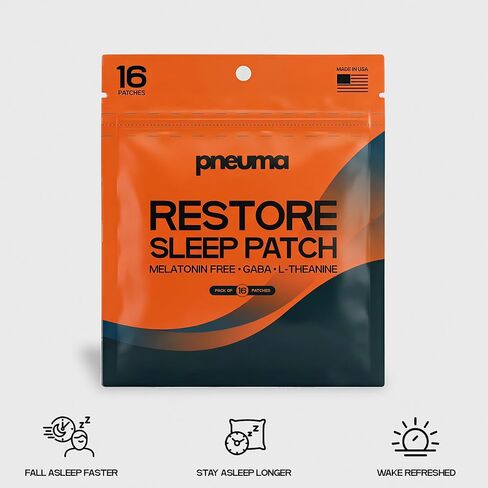 PNEUMA استعادة بقع النوم للبالغين - رقعة نوم قوية للغاية | الميلاتونين يساعد على النوم مجانًا | دعم النوم العميق القائم على النباتات | لصقات فيتامين طبيعية عبر الجلد - 16 قطعة in Kuwait