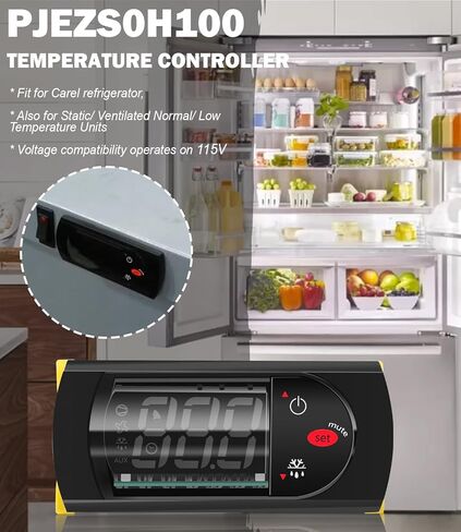 PJEZS0H100 Temperature Controller, Digital Thermostat with Temperature Sensor Probe Compatible with Carel and All Refrigerator Types, 115V, Black in Saudi Arabia