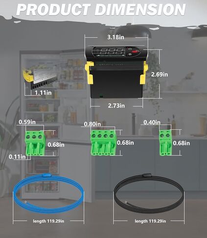 PJEZS0H100 Temperature Controller, Digital Thermostat with Temperature Sensor Probe Compatible with Carel and All Refrigerator Types, 115V, Black in Saudi Arabia