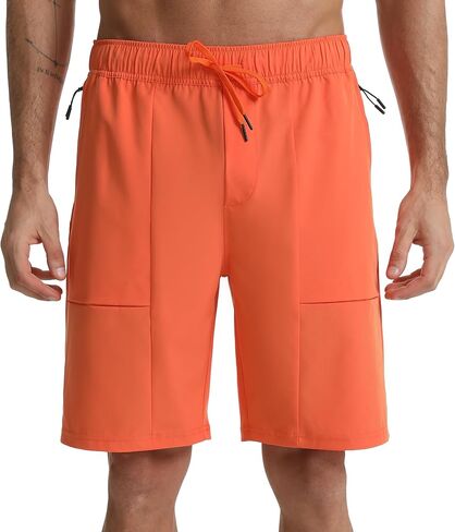 Mens Hiking Shorts with Zipper Pockets Quick-Dry Lightweight Gym Shorts for Camping Travel Sport and Outdoors in Saudi Arabia