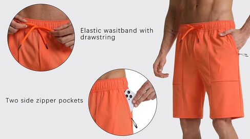 Mens Hiking Shorts with Zipper Pockets Quick-Dry Lightweight Gym Shorts for Camping Travel Sport and Outdoors in Saudi Arabia