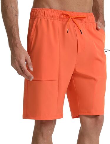 Mens Hiking Shorts with Zipper Pockets Quick-Dry Lightweight Gym Shorts for Camping Travel Sport and Outdoors in Saudi Arabia