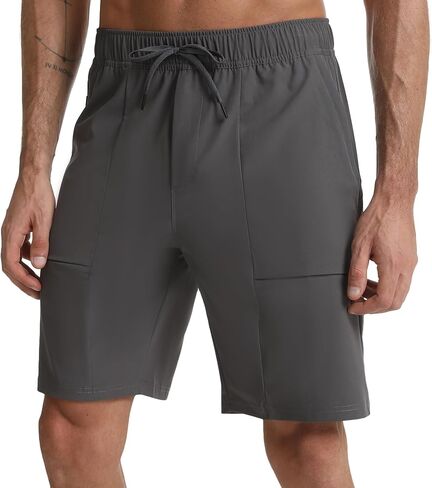 Mens Hiking Shorts with Zipper Pockets Quick-Dry Lightweight Gym Shorts for Camping Travel Sport and Outdoors in Saudi Arabia