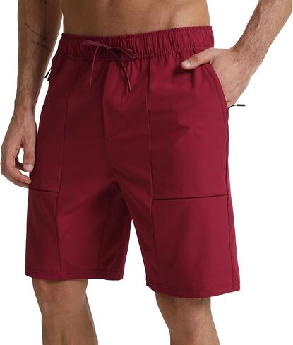 Mens Hiking Shorts with Zipper Pockets Quick-Dry Lightweight Gym Shorts for Camping Travel Sport and Outdoors in Saudi Arabia