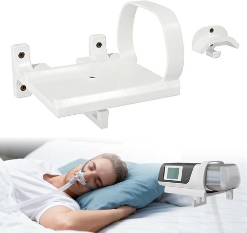 مجموعة أرفف تثبيت على الحائط Cpap مطورة، مجموعة أرفف تثبيت على الحائط Cpap لـ AirSense 11 مع شماعة خرطوم Cpap وخطاف قناع، توفر المساحة، وتوفر المساحة، وتجنب تشابك الخرطوم (أبيض) in Kuwait