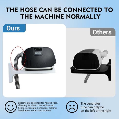 مجموعة أرفف تثبيت على الحائط Cpap مطورة، مجموعة أرفف تثبيت على الحائط Cpap لـ AirSense 11 مع شماعة خرطوم Cpap وخطاف قناع، توفر المساحة، وتوفر المساحة، وتجنب تشابك الخرطوم (أبيض) in Kuwait