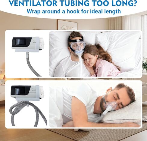 مجموعة أرفف تثبيت على الحائط Cpap مطورة، مجموعة أرفف تثبيت على الحائط Cpap لـ AirSense 11 مع شماعة خرطوم Cpap وخطاف قناع، توفر المساحة، وتوفر المساحة، وتجنب تشابك الخرطوم (أبيض) in Kuwait