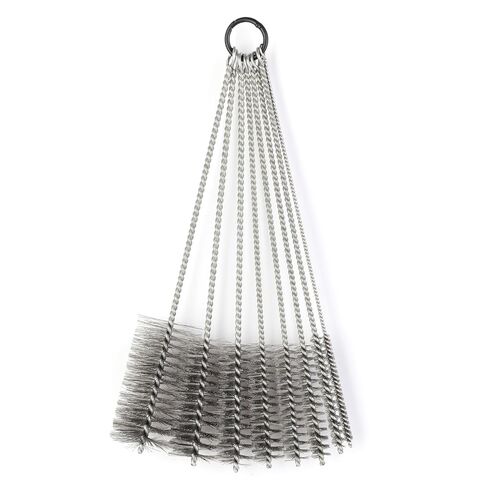 16 1/2 Inch Extra Long Stainless Steel Tube Brushes, Wire Pipe Cleaning Set with Stainless Steel Bristles, Tube Bottle Brush Kit, 8 Sizes for Auto Parts, Bottles, Tubes, Etc in Kuwait