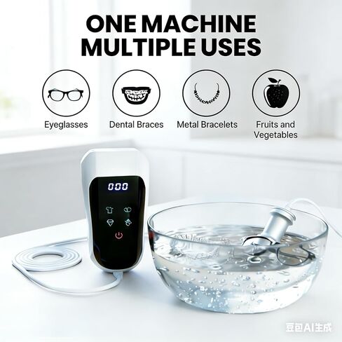 Ultrasonic Jewelry Cleaner, Baby Bottle Sonic Cleaner, 4 Cleaning Modes & Auto Timer,True 60kHz Ultrasonic Cleaning Wand for Glasses, Fruits and Veggies, Seafood, Rust Removal, for Home Travel in Saudi Arabia