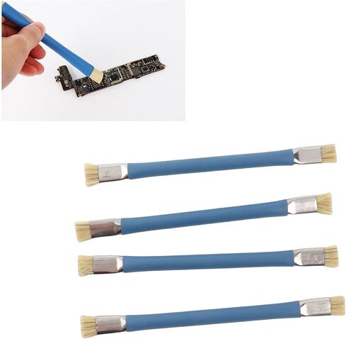 4 قطع فرشاة تنظيف PCB، فرشاة تنظيف لوحة الدائرة الكهربائية برأس مزدوج، فرشاة تنظيف لوحة PCB الصلبة 5.71 بوصة لتنظيف دائرة اللوحة الأم للهاتف المحمول، أزرق in Saudi Arabia