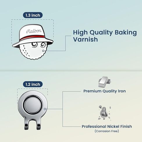 Golf Ball Markers with Hat Clips Value Sets for Men Women Golfer, Removable Attaches Easily to Golf Cap Premium Gifts in Kuwait