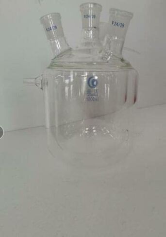 4-Necks Glass Jacketed Flask Reactor Vessel Double Layer 1000ml in Kuwait