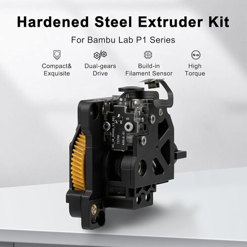 Stainless Steel P1 Extruder Unit for Bambu Lab P1P/P1S 3D Printer with Dual Gears for Increased Extrusion Force & Filament Run-Out Detection in Kuwait