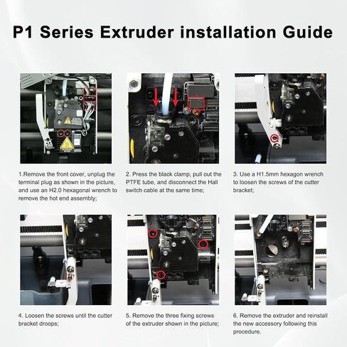 Stainless Steel P1 Extruder Unit for Bambu Lab P1P/P1S 3D Printer with Dual Gears for Increased Extrusion Force & Filament Run-Out Detection in Kuwait