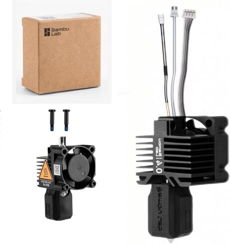 مجموعة Bambuu Lab X1 Hotend الكاملة - فوهة فولاذية صلبة مجمعة بالكامل مع سخان سيراميك، فوهة 0.4 مم، مروحة تبريد وكتلة تسخين | بديل Bambu X1 Carbon Hotend للطباعة ثلاثية الأبعاد in Saudi Arabia