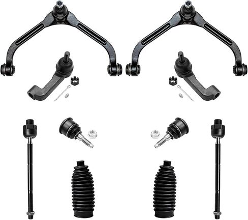 Detroit Axle-4WD Front Link Kit 10PC Ford F-150 F-250 Expedition Lincoln Navigator ، 2 ذراع التحكم العليا مع مفاصل الكرة 2 مفاصل الكرة السفلى 2 قضبان الترجيع 4 قضبان التعادل in Kuwait