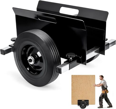 Heavy Duty Panel Dolly 1100LBS Capacity Door Cart with 10" Solid Rubber Wheels,Adjustable Clamp Panel Cart with Handle, All Terrain Slab Dolly for Drywall Sheet Heavy Material-Black in Kuwait