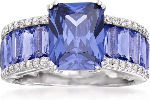 Ross-Simons 6.75 ct. t.w. Simulated Tanzanite and .20 ct. t.w. CZ Ring in Sterling Silver in Saudi Arabia
