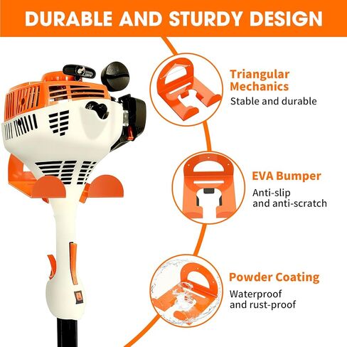 Weed Eater Hanger, Garage Organizer Trimmer Rack Wall Mount, Garden Power Tool Holder Garage Hooks for Grass Trimmer, Hedge Trimmer, Leaf Blower and Chainsaw Storage, 1 Pack in Saudi Arabia