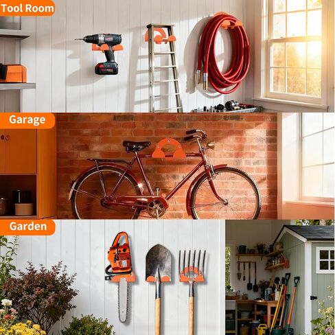 Weed Eater Hanger, Garage Organizer Trimmer Rack Wall Mount, Garden Power Tool Holder Garage Hooks for Grass Trimmer, Hedge Trimmer, Leaf Blower and Chainsaw Storage, 1 Pack in Saudi Arabia