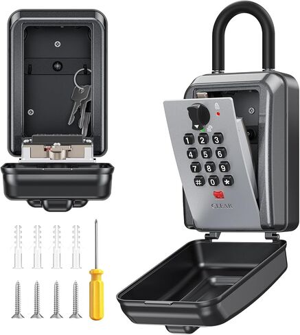 Key Lock Box,12 Digit Combination LockBox for Keys,Resttable Code,Large Capacity & Weatherproof Outdoor,hide a key outside,Wall Mount,Spare Key Wall Safe Storage for Warehouse,Home,Office,Garage in Kuwait