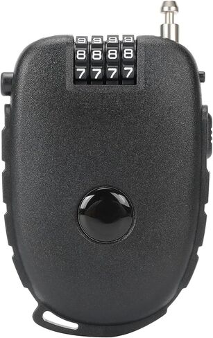 4-Digit Combination Lock with 27.5 Inch Quickly Retractable Steel Cables - Keyless Security for Bike, Helmet, Ski, Snowboard, Stroller, Luggage, Door, Gate, Fences, Backpack & More in Kuwait