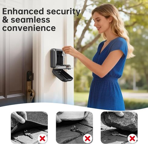 Key Lock Box,12 Digit Combination LockBox for Keys,Resttable Code,Large Capacity & Weatherproof Outdoor,hide a key outside,Wall Mount,Spare Key Wall Safe Storage for Warehouse,Home,Office,Garage in Kuwait