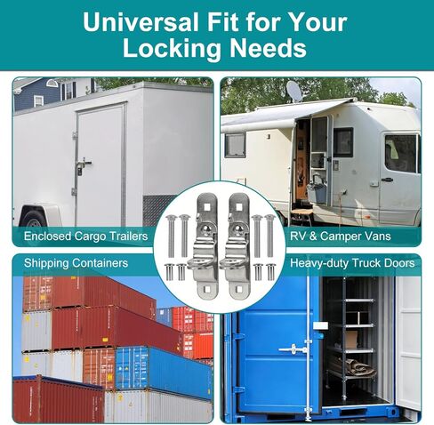 مشبك باب المقطورة شديد التحمل مع أبازيم، مزلاج باب البضائع المغلق مع 304 مسامير من الفولاذ المقاوم للصدأ لقفل الكاميرا ومقابض المنحدر (عبوتان) in Kuwait