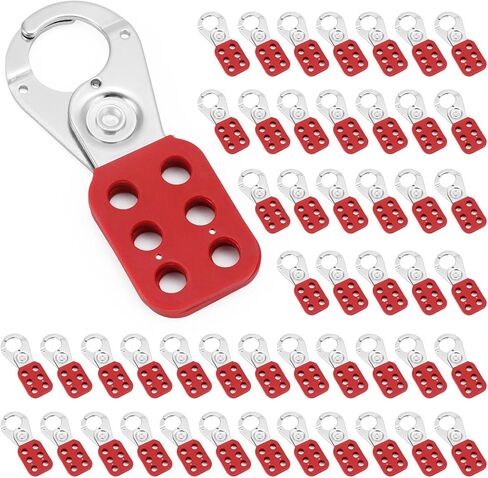 QWORK قفل العلامة خارج غلق بمشبك، 50 قطعة 1 بوصة قطر الفك Loto غلق بمشبك، جهاز أمان قفل المجموعة، مشبك قفل من الفولاذ المقاوم للصدأ in Kuwait