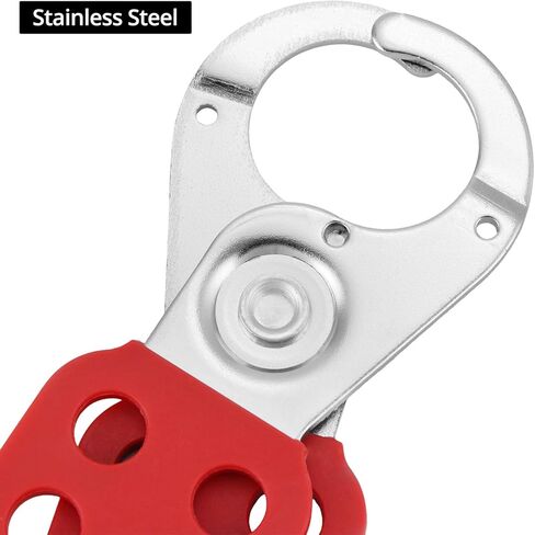 QWORK قفل العلامة خارج غلق بمشبك، 50 قطعة 1 بوصة قطر الفك Loto غلق بمشبك، جهاز أمان قفل المجموعة، مشبك قفل من الفولاذ المقاوم للصدأ in Kuwait