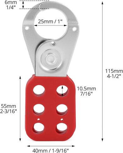 QWORK قفل العلامة خارج غلق بمشبك، 50 قطعة 1 بوصة قطر الفك Loto غلق بمشبك، جهاز أمان قفل المجموعة، مشبك قفل من الفولاذ المقاوم للصدأ in Kuwait