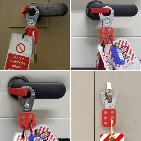 QWORK قفل العلامة خارج غلق بمشبك، 50 قطعة 1 بوصة قطر الفك Loto غلق بمشبك، جهاز أمان قفل المجموعة، مشبك قفل من الفولاذ المقاوم للصدأ in Kuwait