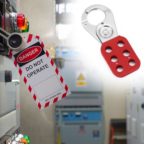 QWORK قفل العلامة خارج غلق بمشبك، 50 قطعة 1 بوصة قطر الفك Loto غلق بمشبك، جهاز أمان قفل المجموعة، مشبك قفل من الفولاذ المقاوم للصدأ in Kuwait