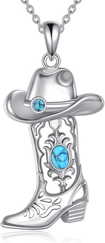Boots Necklace Sterling Silver Western Boots Pendant Fashion Homports for Women Men in Kuwait