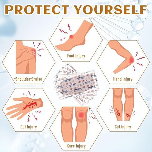 200 قطعة من الضمادات الكبيرة السائبة 2 × 4 بوصة ضمادات لاصقة مرنة كبيرة للعناية بالجروح من القماش للعناية وحماية الجروح in Kuwait