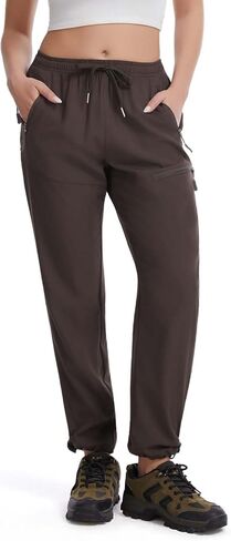 Womens Lightweight Hiking Cargo Pants with 4 Zipper Pockets Quick Dry Joggers for Workout Casual Outdoor Camping in Kuwait