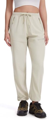 Womens Lightweight Hiking Cargo Pants with 4 Zipper Pockets Quick Dry Joggers for Workout Casual Outdoor Camping in Saudi Arabia