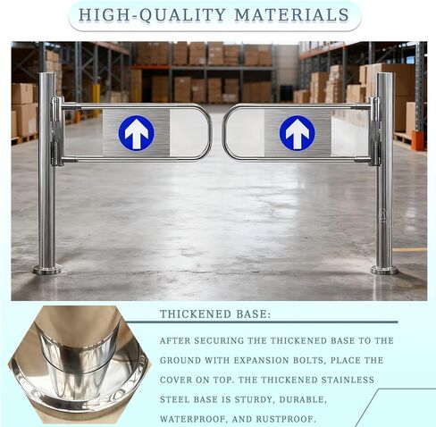 Stainless Steel Automatic Swing Gate for Supermarket Entrances - Self-Closing Two-Way Door with Safety Guardrail for Yards, Manual Pedestrian Access, 180cm x 100cm in Saudi Arabia