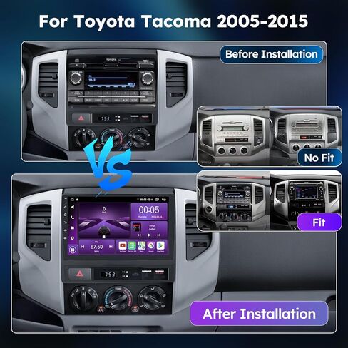 ترقية وحدة رأس ستيريو راديو Android مقاس 9 بوصات لسيارة Toyota Tacoma 2005-2015 مع 5G WiFi/CarPlay اللاسلكي/Android Auto/شاشة تعمل باللمس/ملاحة GPS/بلوتوث/راديو FM/كاميرا احتياطية AHD (2G+32G) in Kuwait