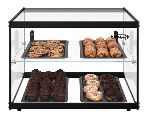 KoolMore 33 in. 2 Tiered Pastry Display Case with Glass Shelf and Sliding Door, 3.2 cu. ft. Capacity, ETL Listed (KM-DC-3CSBK) in Saudi Arabia